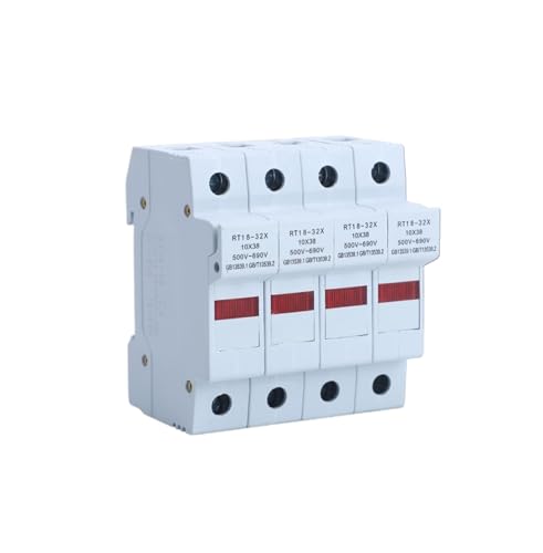 Base de fusible RT18-32X-4P 500V voyant porte-fusible rail DIN 4 pôles 32A