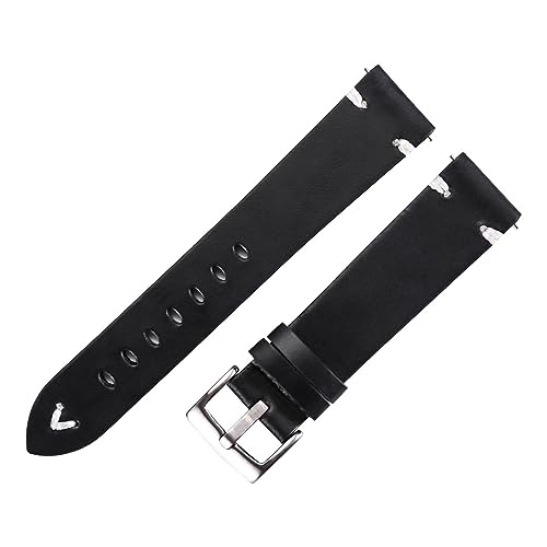 Bracelet de montre en cuir rétro cousu main de 18mm à 22mm