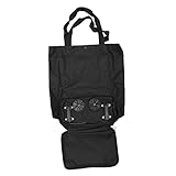 SECFOU Bolsa De Tirón Carros De Escalera Polea Cesta De Frutas con Ruedas Bolsa De Lavandería con Ruedas Bolsa De La Compra Grande con Rueda Bolsa De Compras Plegable Tela Oxford Black