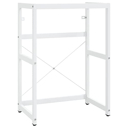 vidaXL Estructura de Lavabo Cuarto de Baño Soporte Aseo Lavamanos Inodoro Fregadero Almacenamiento Muebles de Hierro Blanco 59x38x83 cm