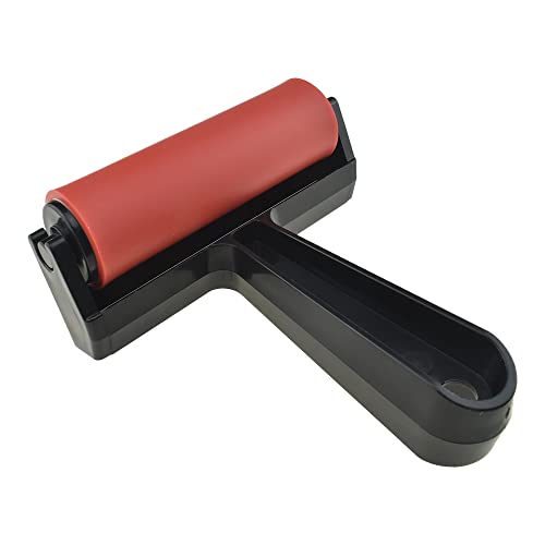 Hahiyo Rubber Roller 4Inches Red Diamond Painting Tool Roller Diamond Art Roller Diamond Dot Painting Roller Fast&Smooth Pressing Accessorie For 5D Diamond Art Rhinestone Embroidery Print Ink Stamping #TOP22
