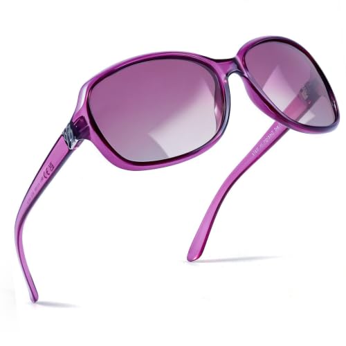 Image of SIPHEW Polarized Sunglasses for Women | UV400 Protection | Vintage Sun Glasses,Wraparound Shade,Lightweight & Comfortable,Big Sunnies eyewear,Driving,Outdoors