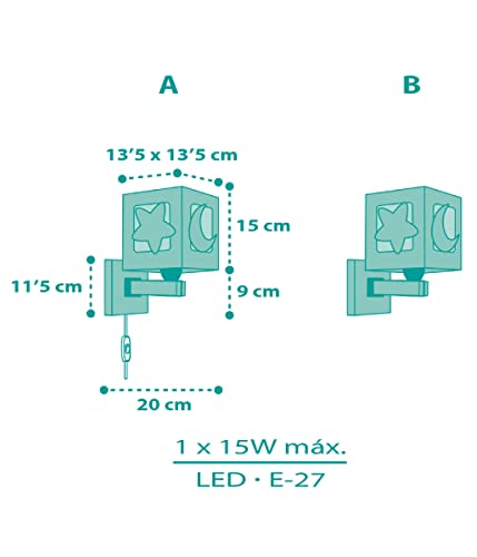 Aplique de pared Dalber Moonlight verde de 15W para iluminar el dormitorio infantil 6