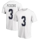 George Pickens #3 Football Shirt 100% Cotton Jersey Texas (US, Alpha, Large, White)