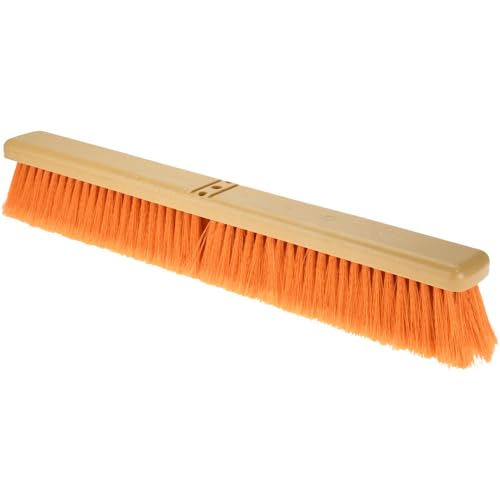 PRO SOURCE Bolt-On Push Broom Head: Orange Polypropylene Bristles, 24