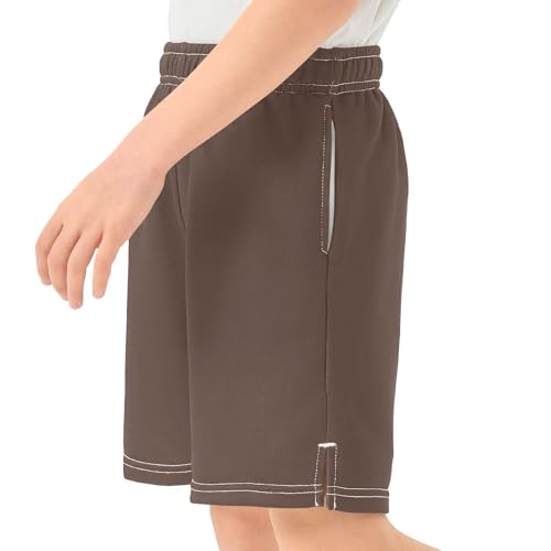 Solid Color Boys Athletic Shorts Quick Dry Active Youth Shorts with Pockets for Kids4