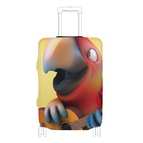Joisal Cartoon Luggage Covers for Suitcase Protectors Baggage Cheerful Cartoon Parrot Yellow Travel Accessories Suitcase Sleeve, XL, Fits 29-32 Inch Case