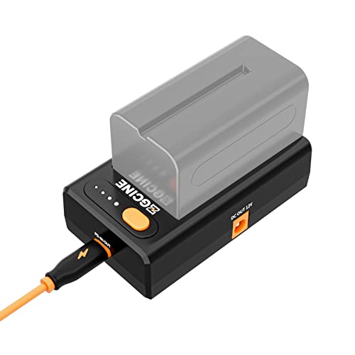 HUIOP Cargador de batería de la Serie NPF-02 NP-F Placa adaptadora de batería con Puerto de Carga PD bidireccional Tipo C DC12V DC8.4V DC Salidas Cargador de Rosca de 1/4 Pulgadas para baterías