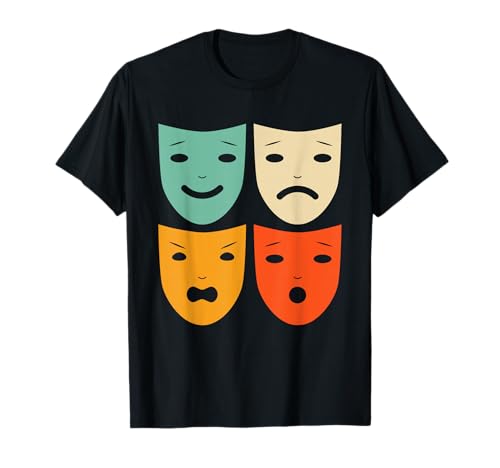 Vintage Theatre Masks Theater Actress Drama Actor Gift T-Shirt