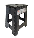 Taburete Plegable Portátil Plástico Tamaño Grande Altura 45cm, Banco (Gris)