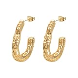 JOLCHIF Pendientes de aro griegos para mujer, con corte único en forma de C