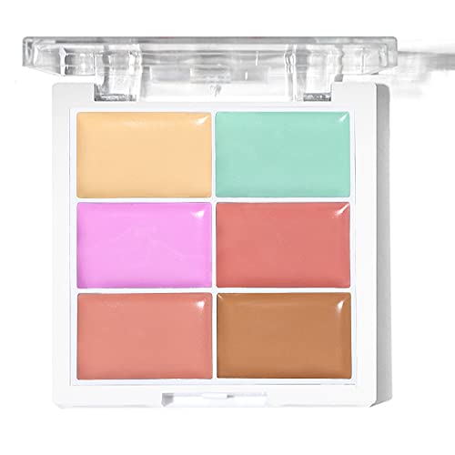 Professional 6 Color Correcting Concealer Palette, Cream Contouring Makeup Kit, Corrects Dark Circles Red Marks Scars,Longwear&Easy To Apply, Highlight And Contour, Light Mediumor Creamy Concealer For Mature Skin A4-B1 Adjust Skin #TOP24