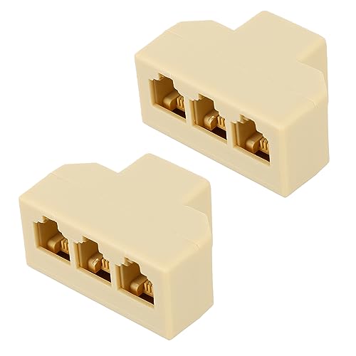 LALAFINA 2pcs Telephone Splitter Adapter Way Wall Separator for Landline Phones Compact and Lightweight Design Easy Installation for Use