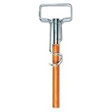 Boardwalk BWK609 Spring Grip Metal Head Mop Handle for Most Mop Heads, 60' Wood Handle