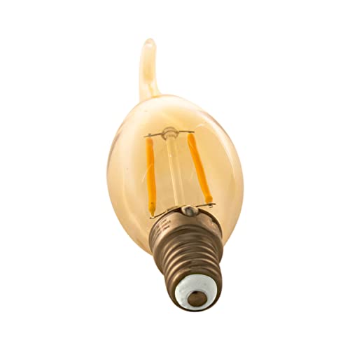 Kian - Lâmpada Led Antique Noveau Vela Base E14 2W 2.200K Branca Quente 127V