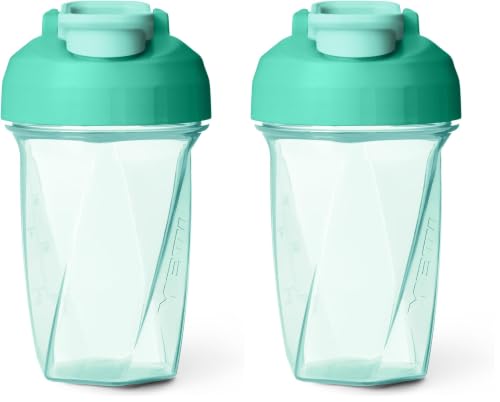 Image of YETI Yonder Helimix Vortex Blender Shaker Bottle Holds up to 20oz | No Blending Ball or Whisk | USA Made | Portable Pre Workout Whey Protein Drink Shaker Cup | Dishwasher Safe, Seafoam (Pack of 2)