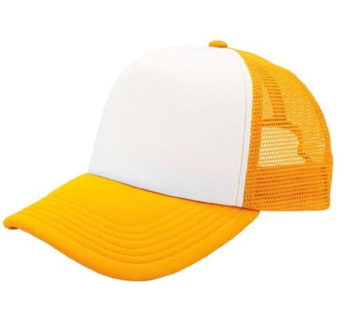 Image of NYFASHION101 Plain Mesh Trucker Hat - Breathable 6-Panel Daily Snapback Cap, Customizable Ideal for DIY Embroidery & Patches