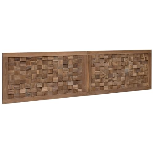 vidaXL Tête de lit Naturel Bois de Teck Massif, Tête de lit en Bois Rustique, Style Fermier,...