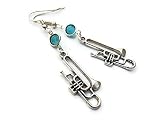 Trombone Birthstone Earrings, Personalized Music Earrings, Horn Earrings, Musical Instrument Jewelry