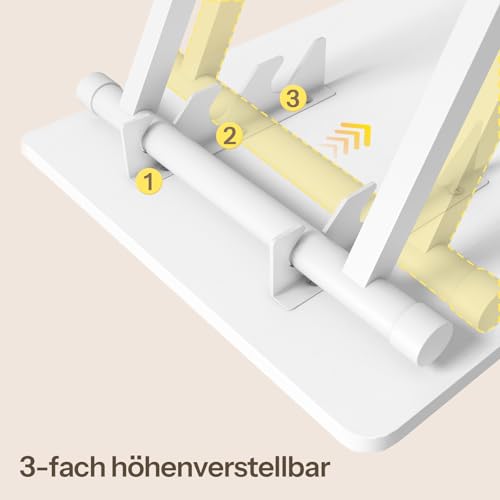 HOOBRO Beistelltisch Klappbar, Kleiner tabletttisch, verstellbare Höhe Klapptische, 60 x 40 x 60 cm, TV Tray, Tablett Tisch, Snack Tisch… – Ansicht 5