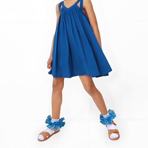 Toddler Girls Socks with Shimmering Double Big Ruffled Sock Turn Cuff Dress Socks for Little Girls4