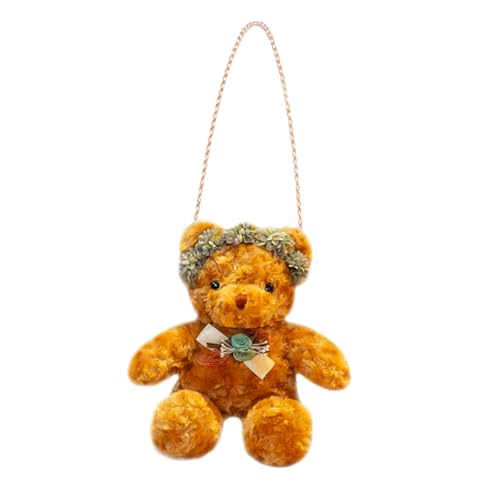 Sac ours en peluche marron iplusmile de 40 cm avec bandoulière et fermeture éclair pour filles