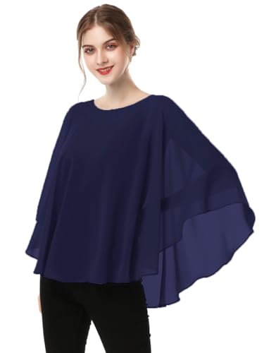Capes for Womens Casual chiffon shawl Casual Chiffon Cape Sheer cape shawls and wraps Poncho Capelets Cover Up