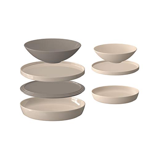 Villeroy & Boch Iconic La Boule 7-Piece Dinnerware, Pure Beige #TOP1
