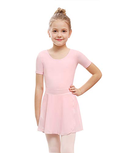 STELLE Girls Ballet Leotard with Separated Skirt (Ballet Pink-Pull on Skirt, 4 Years)