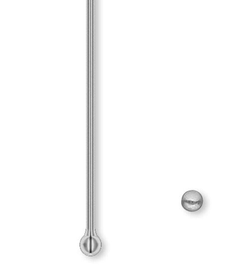 Head Pin, 100 Gunmetal Plated Brass 2 Inches Long 23 Gauge with 1.5mm Ball