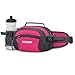 GERIINEER Marsupio Sportivo con Portaborraccia, Marsupio Running Uomo Donna, Impermeabile Marsupio Portasoldi con Cintura Regolabile per Corsa Ciclismo Escursione Campeggio (Rosa rossa)