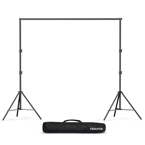 Image of Sounce 9x9 Feet Adjustable Backdrop Stand Kit with Carry Bag | Foldable & Portable Background Stand | for Photography & Videography | Compatible with All Backdrops & Green Screens
