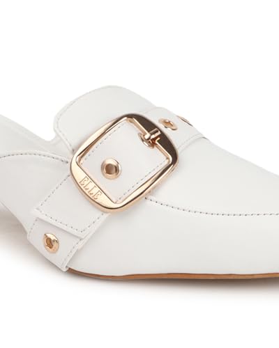 Image of ELLE Women Elegant Buckle Kitten Heel Slip-On Mule