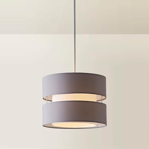 MiniSun | Modern 2 Tier Ceiling Light Shade in a Grey Finish | Pendant Lights Home Décor & Improvement Essential | 26cm Shade Width