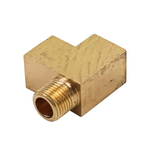 Sarini Winkeladapter, T-Splitter, Öldrucksensor, T-Stück, Öldruckmesser-Adapter, M10 x 1 Stecker auf 2 M10 x 1 Buchsenadapter, Messing