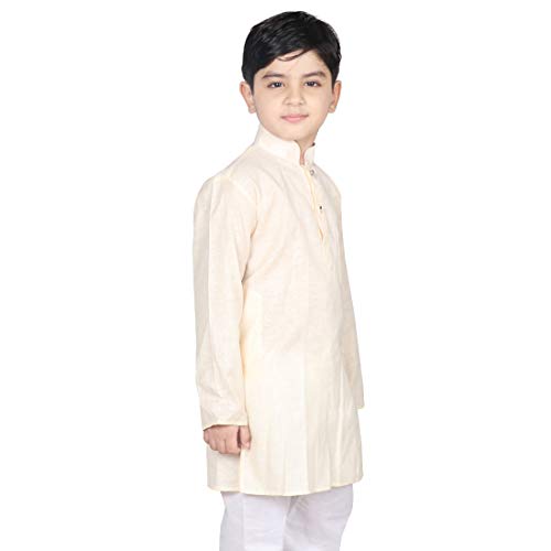 Image of SG YUVRAJ Kids Solid Cotton Kurta For Boys