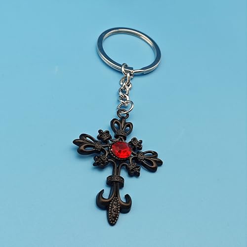 Image of Stainless Steel Christian Cross Keychain, Rust-Proof for Men /Women, Ideal Gift for Baptism /Christmas /Church
