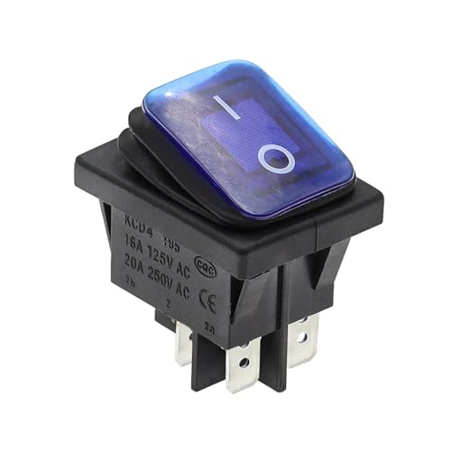 Interruptor basculante marino sellado KCD2 4 pines ON-OFF para barco con luz LED