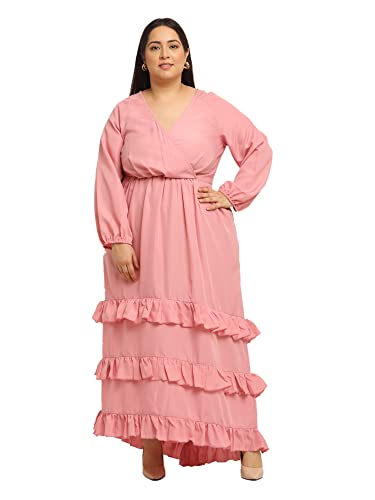 Image of Flambeur Women's Crepe Fit and Flare Maxi Dress