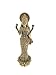 BEXCO Brass Lakshmi Statue on Lotus, Traditional Hindu Deity Idol, Antique Gold Finish, 7 inches, 230 GMS