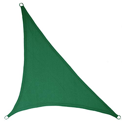 LyShade 12' x 12' x 17' Right Triangle Sun Shade Sail Canopy (Dark Green) - UV Block for Patio and Outdoor