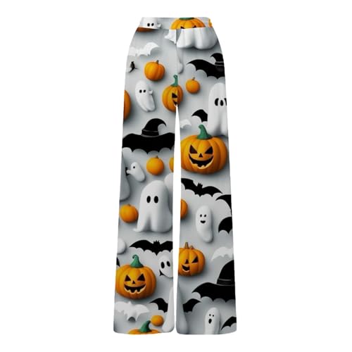 Jogger pantalones casuales para mujer con cintura elástica y pierna recta de Halloween para frío 4