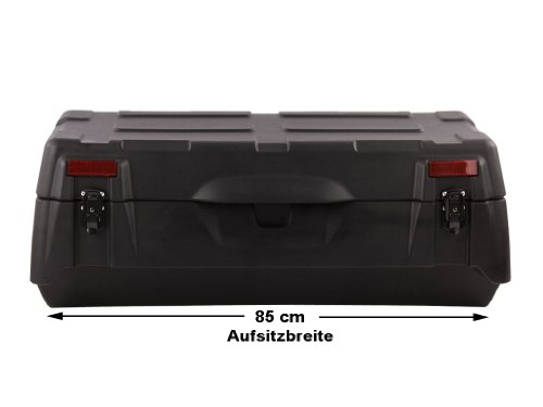 RS Trade 150 L Quad - ATV Universal Transport Koffer Topcase aus hochwertigem Kunststoff, abschliessbar und mit Rückenlehne. Inkl. Montagematerial und verstärkter Bodenschale