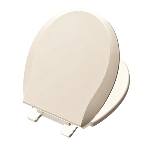 Image of Aunsffer Round Toilet Seat Almond, Toilet Seat 16.5 inch Soft Close, Premium PP Material Easy Clean, B2B Available, Elegant Design, Almond