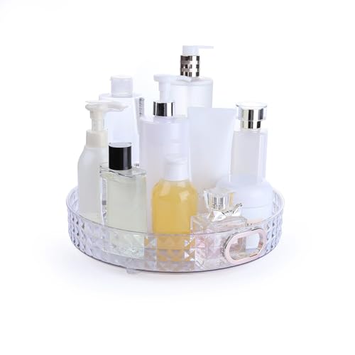 Rotating Makeup Organiser skincare Organisers with handle Bathroom Lazy Susan Organiser Perfume Organisers Spinning Cosmetics Organizer for Vanity，Cabinets, Pantry, Fridge, Countertops，Kitchen
