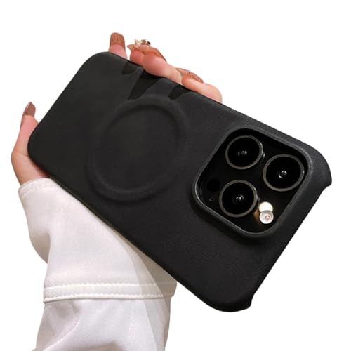 Coque magnétique iPhone 13 Pro pour éviter les rayures avec son cadre cuir et fourrure