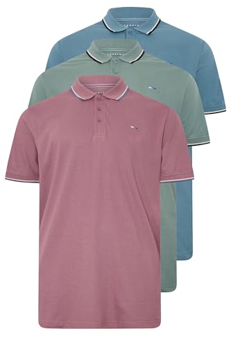 BadRhino Big & Tall & Blue Tipped Polo Shirt - Men's - Plus Size Curve