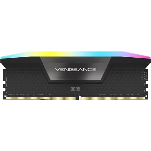Image of CORSAIR VENGEANCE RGB DDR5 RAM 48GB (2x24GB) 6400MHz CL36 Intel XMP iCUE Compatible Computer Memory - Black (CMH48GX5M2B6400C36)