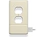 Single - SnapPower USB Charger Outlet Wall Plate Cover - No Batteries Or Wires - Installs In Seconds (Duplex, Light Almond)