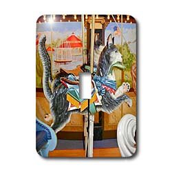 Plaque interrupteur vintage chat de carrousel finition haut de gamme